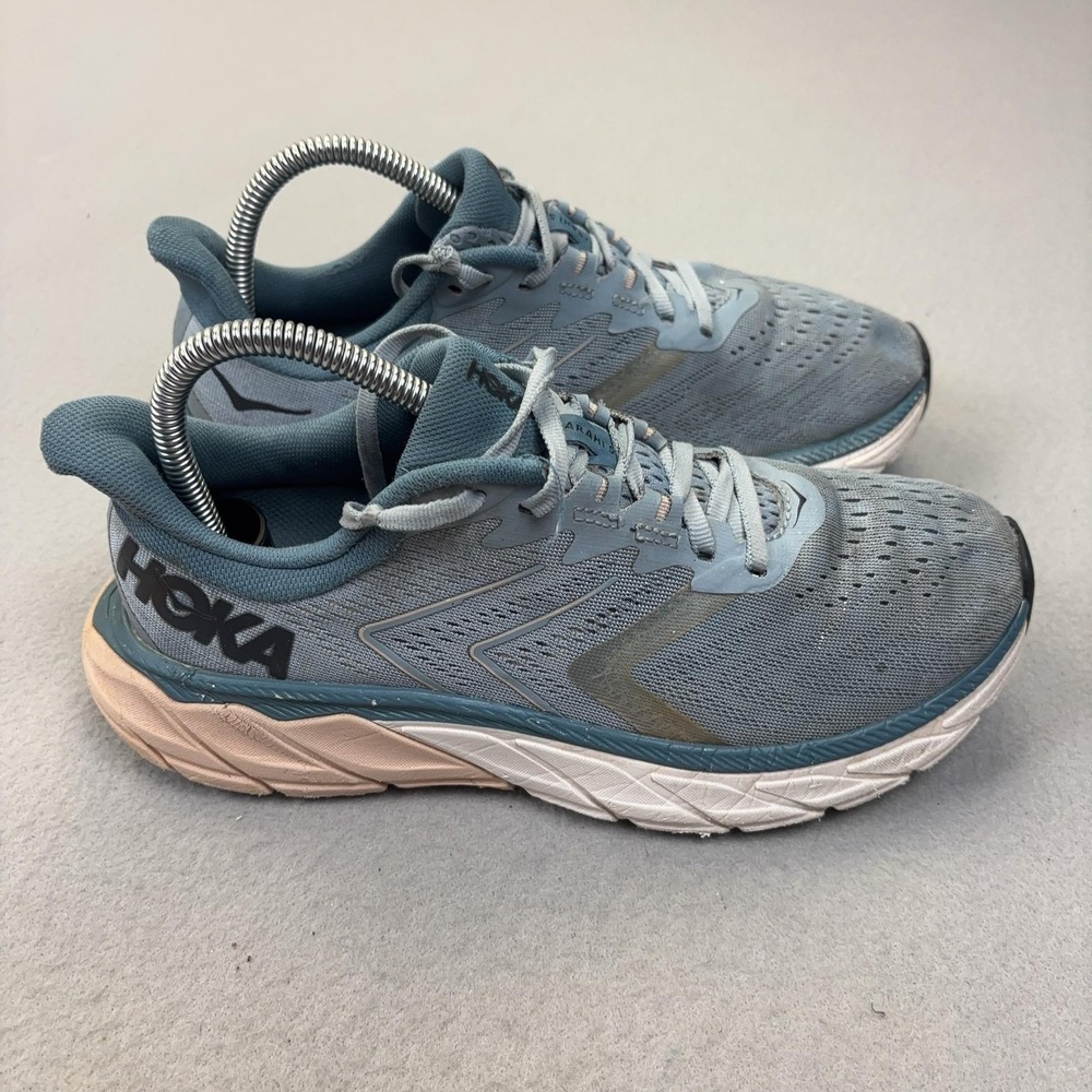 Hoka One One Arahi 5 Shoes Womens Size 8 Blue Running Sneakers Athletic Mesh